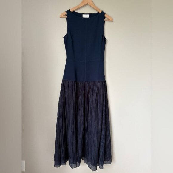 NEW Reformation Cyra Drop Waist Dress Midnight Navy Blue | US 2 UK 4 - Picture 8 of 15